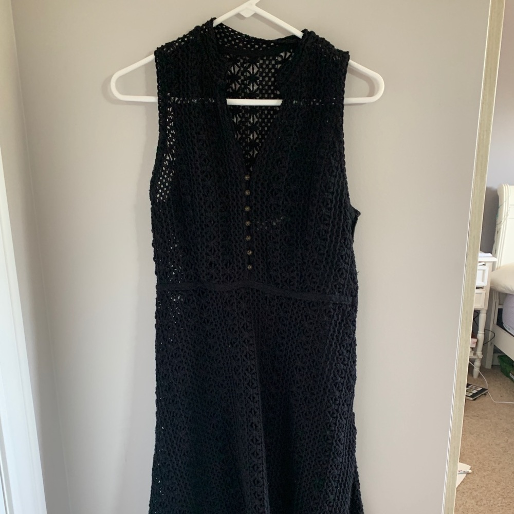 anthropologie knit black dress